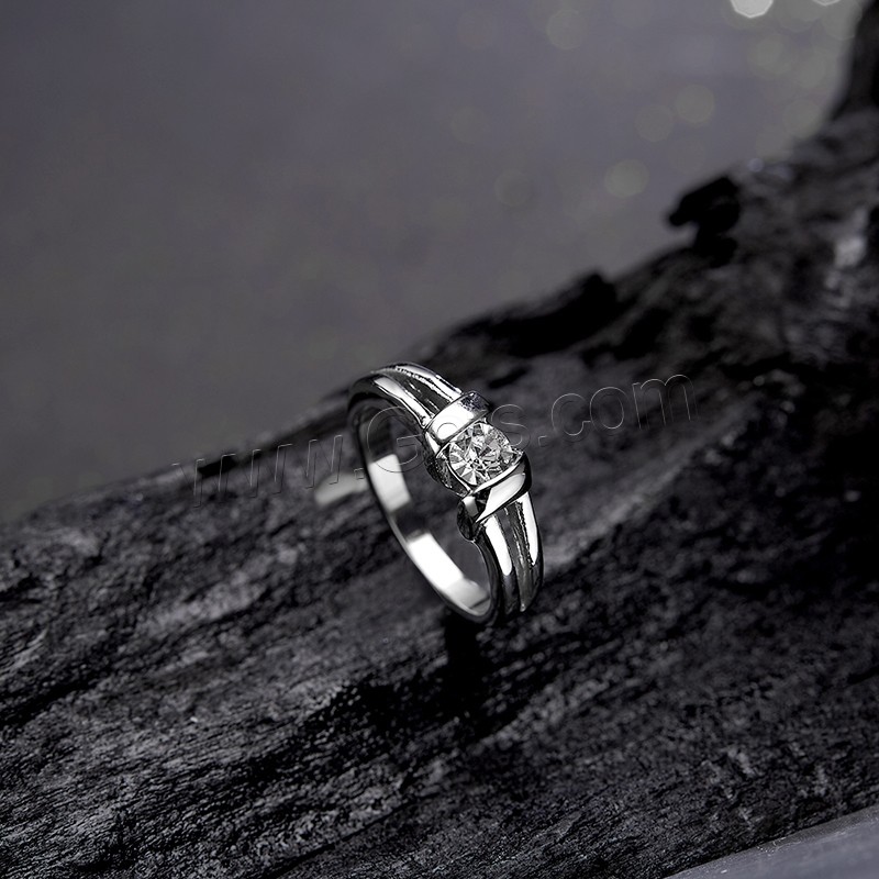 Cubic Zirconia anillo de dedo de acero inoxidable, diverso tamaño para la opción & para mujer & con circonia cúbica, color original, 7mm, Vendido por UD