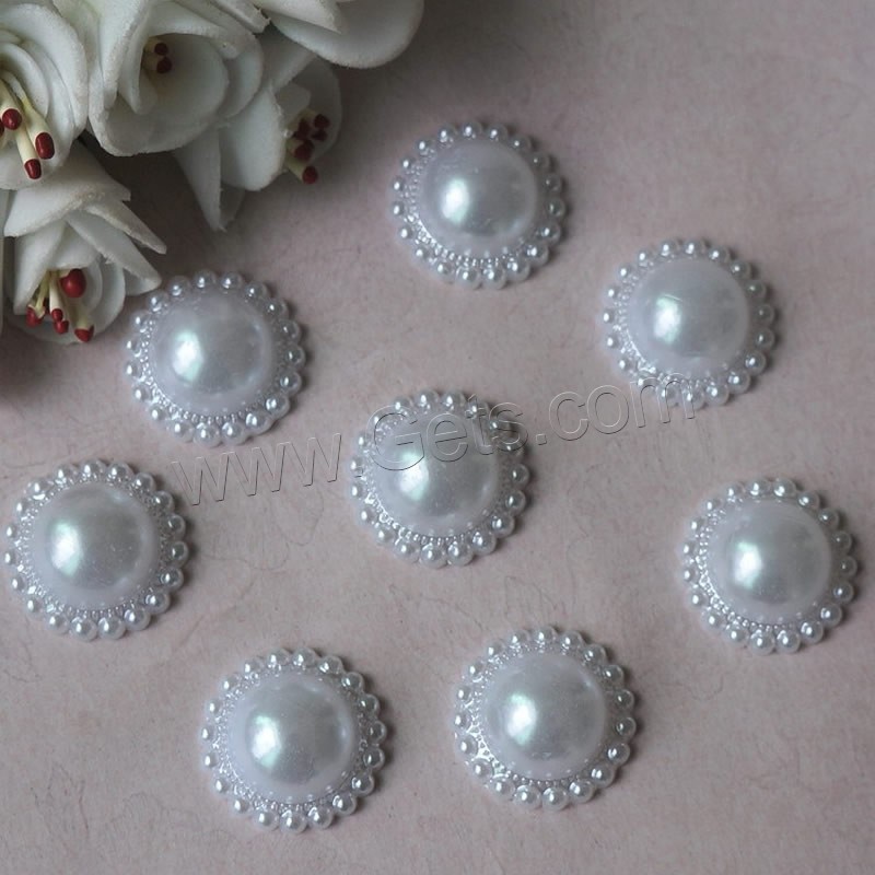 ABS-Kunststoff-Perlen Cabochon, Blume, verschiedene Größen vorhanden & flache Rückseite, keine, 500G/Tasche, verkauft von Tasche