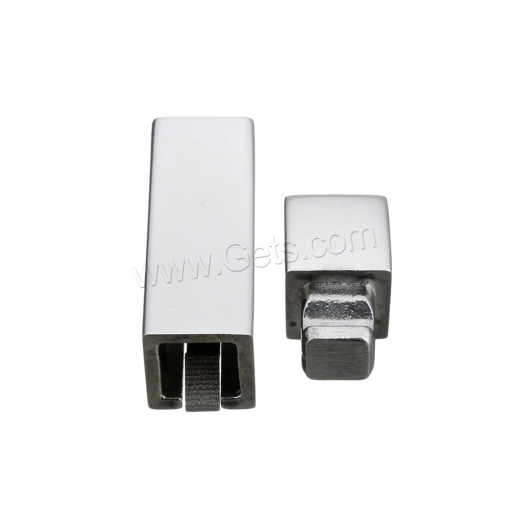 Stainless Steel Snap Clasp, Rectangle, hand polished, different size for choice, original color, Sold By PC