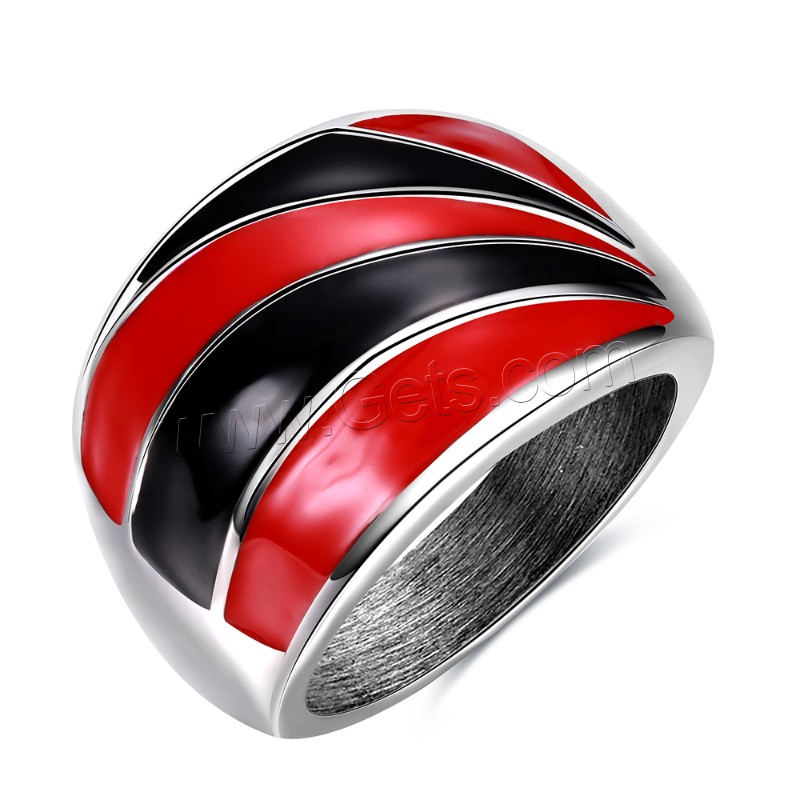 Enamel Stainless Steel Finger Ring, different size for choice & for woman, original color, 16mm, Sold By PC