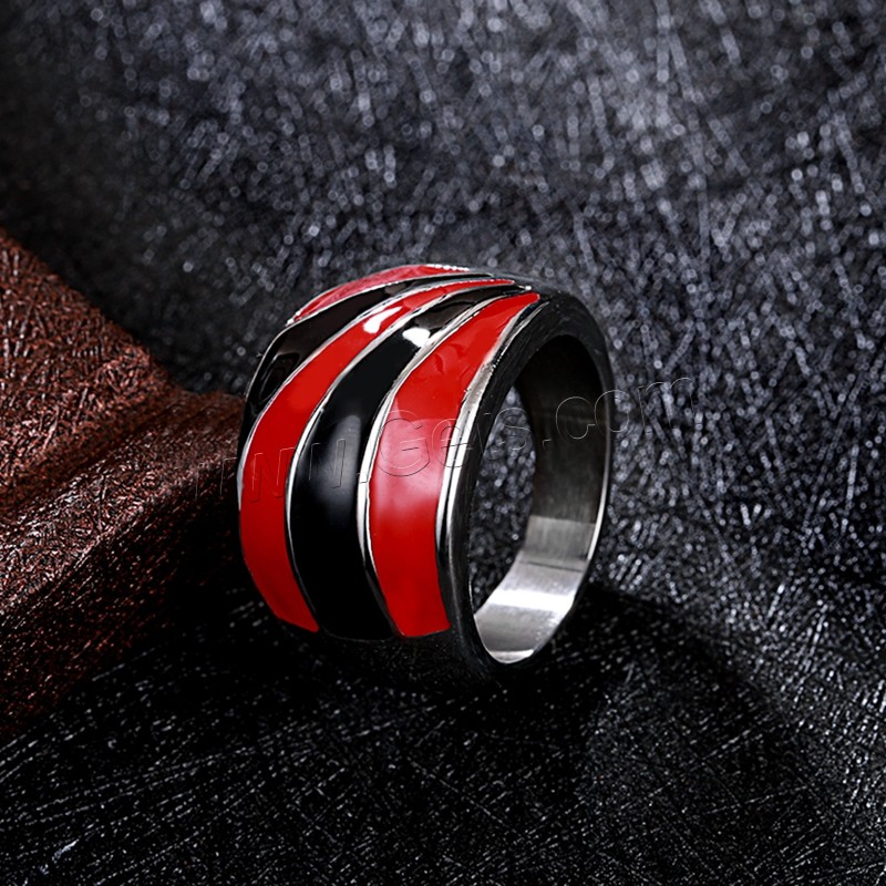 кольцо эмали из нержавеющей стали, нержавеющая сталь, разный размер для выбора & Женский & эмаль, оригинальный цвет, 16mm, продается PC