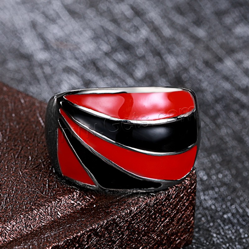 Enamel Stainless Steel Finger Ring, different size for choice & for woman, original color, 16mm, Sold By PC