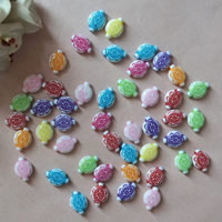 Chemische Wasch Acryl Perlen, flache Runde, chemische-Waschanlagen, gemischte Farben, 10x14mm, Bohrung:ca. 1mm, ca. 1640PCs/Tasche, verkauft von Tasche
