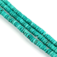 Perles en Turquoise naturelle, Plat rond, vert Environ 1mm .5 pouce Vendu par brin