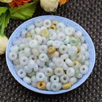 Jadeit Perlen, Kreisring, natürlich, 6x10mm, Bohrung:ca. 1-2mm, verkauft von PC