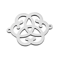Stainless Steel Charm Connector, Flower, 1/1 loop & hollow, original color Approx 0.5mm 