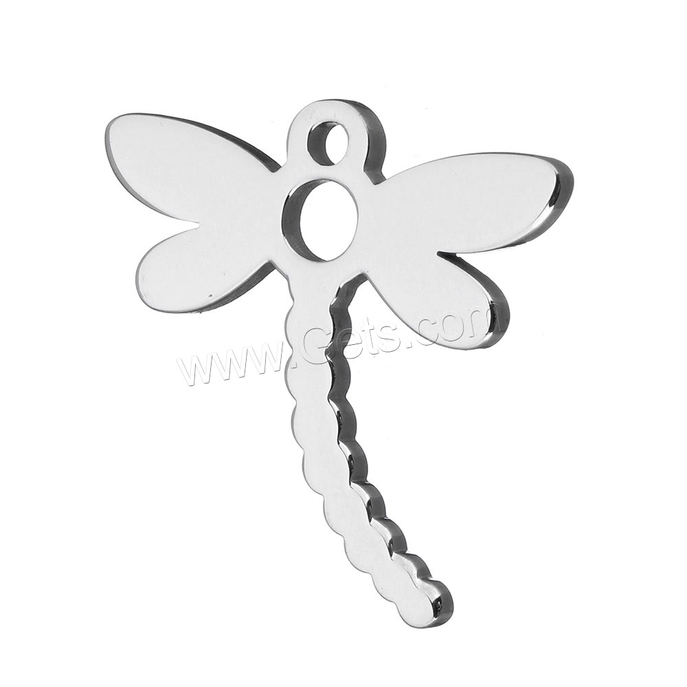 Stainless Steel Tag Charm, Dragonfly, different size for choice, original color, Sold By PC