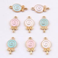 Zinc Alloy Food Pendant, Candy, gold color plated, enamel, mixed colors, lead & cadmium free Approx 1-1.5mm 
