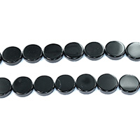 Natural Black Agate Beads, Flat Round Approx 0.5-1.5mm Approx 15.5 Inch 