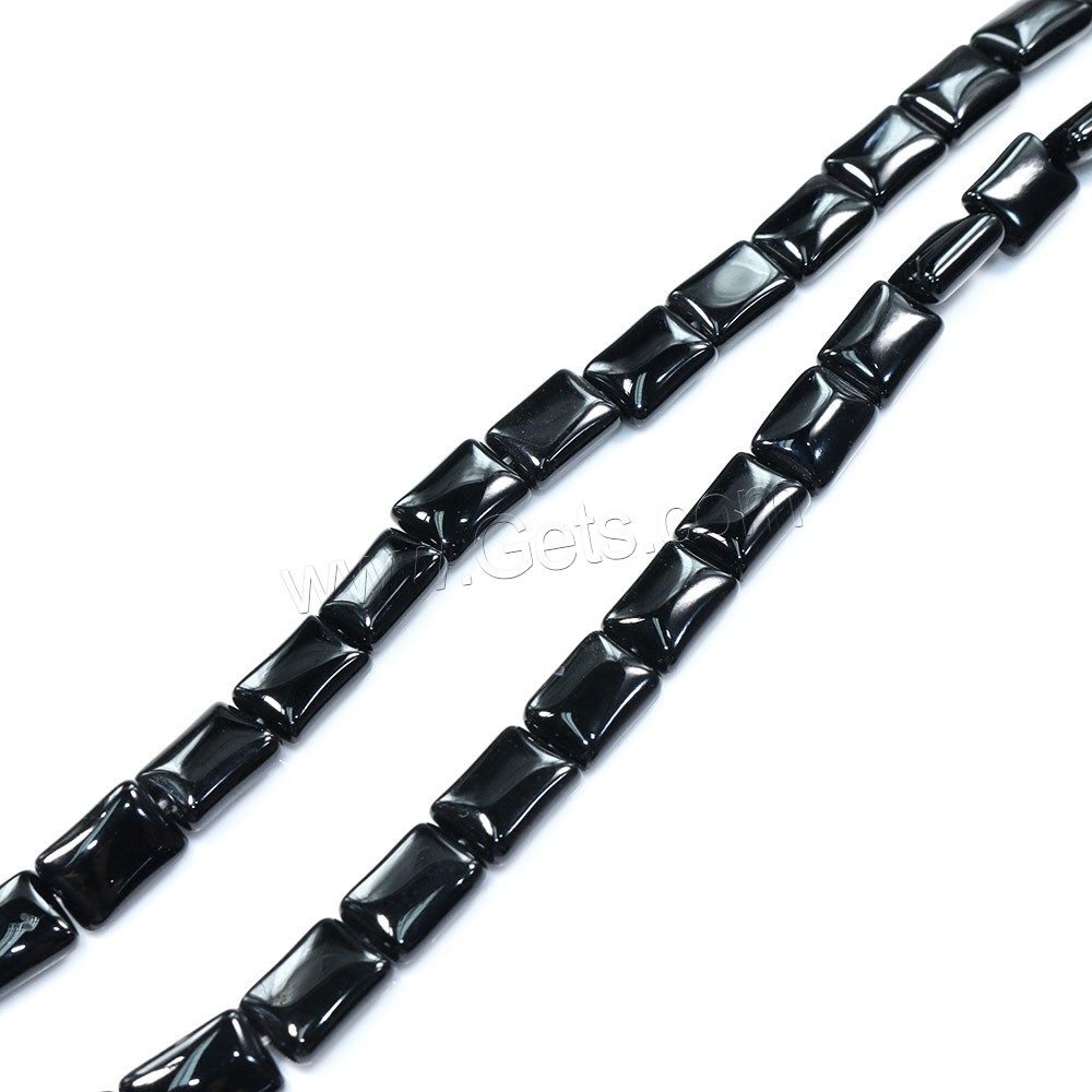 Perles Agates Noires naturelles, agate noire, rectangle, normes différentes pour le choix, Trou:Environ 0.5-1.5mm, Longueur:Environ 15.5 pouce, Vendu par brin
