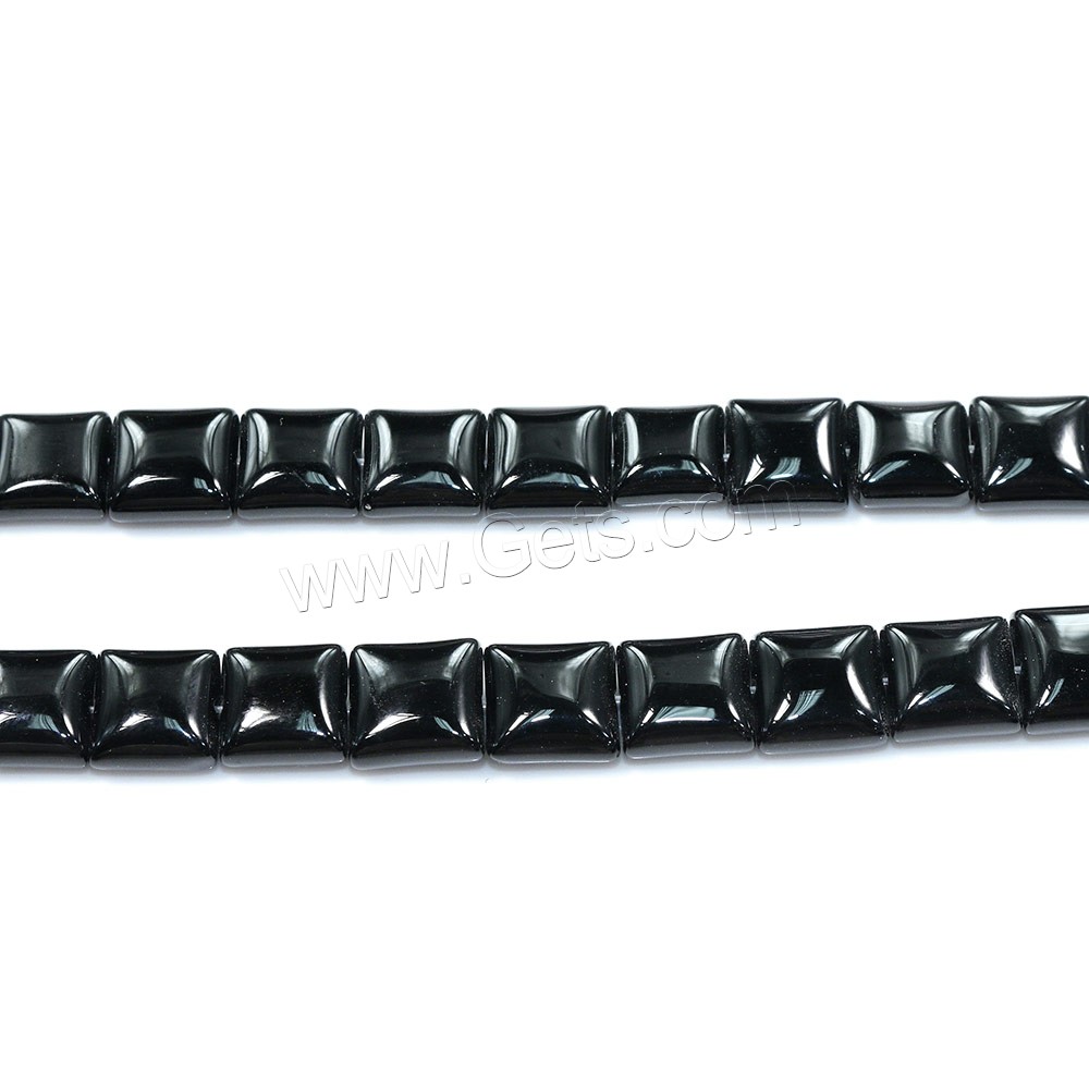 Natural Black Agate Beads, Square, different size for choice, Hole:Approx 0.5-1.5mm, Length:Approx 15.5 Inch, Sold By Strand