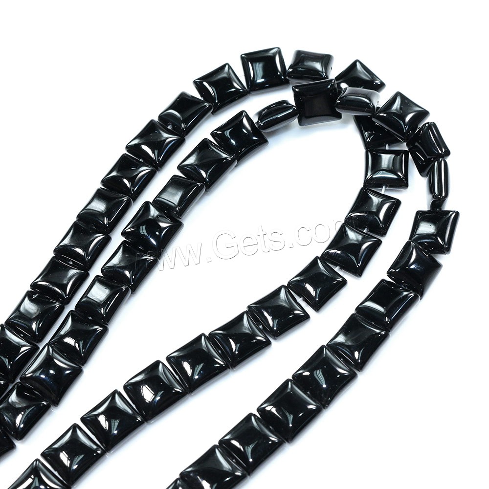 Natural Black Agate Beads, Square, different size for choice, Hole:Approx 0.5-1.5mm, Length:Approx 15.5 Inch, Sold By Strand