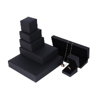 Velvet Jewelry Set Box, PU Leather, with Velveteen & ABS Plastic black 
