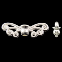 Zinc Alloy Animal Beads, Butterfly, bright silver color plated, lead & cadmium free Approx 1.5mm, Approx 