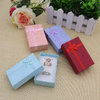 Cardboard Watch Box, finger ring & necklace, with Sponge & Satin Ribbon, Rectangle 