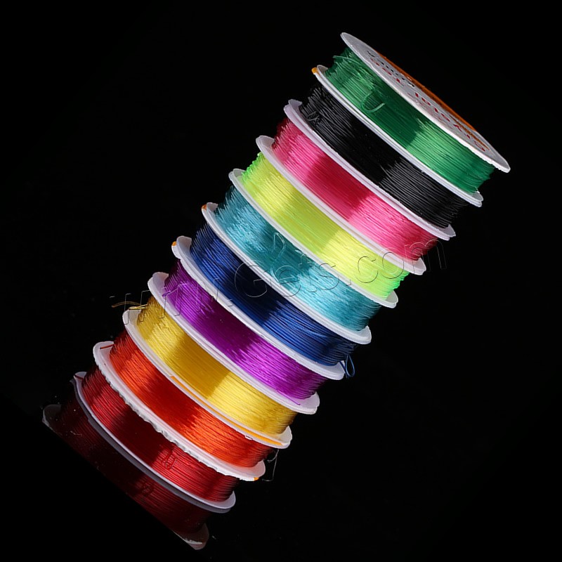 Kristall Faden, mit Papierspule, verschiedene Größen vorhanden, gemischte Farben, 10PCs/Menge, 15m/PC, verkauft von Menge
