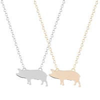 Zinc Alloy Necklace, with iron chain, Pig, plated, oval chain & for woman lead & cadmium free, 45cm Approx 17.5 Inch 