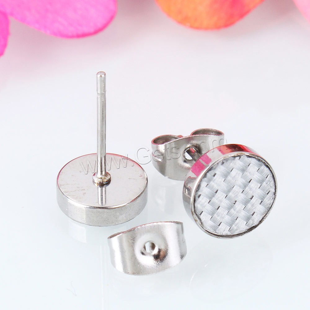 Stainless Steel Stud Earring, Flat Round, plated, different size for choice, more colors for choice, 10Pairs/Lot, Sold By Lot