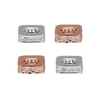 Cúbicos Circonia de Micro pavimenta Latón Europeo bolas, metal, chapado, micro arcilla de zirconia cúbica & sin rosca, más colores para la opción, 8x2.5x8mm, agujero:aproximado 4.7mm, Vendido por UD