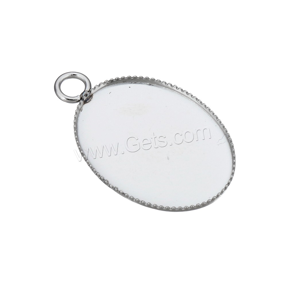 Stainless Steel Pendant Setting, Flat Oval, different size for choice, original color, Hole:Approx 2.5mm, Sold By PC
