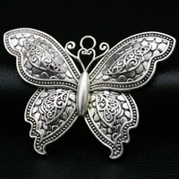 Zinc Alloy Animal Pendants, Butterfly, antique silver color plated, lead & cadmium free Approx 1.5mm 