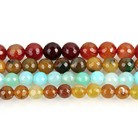 Dyed Agate Beads, Round & faceted 