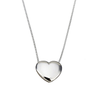 Stainless Steel Jewelry Necklace, Heart, snake chain & for woman, original color 1mm Approx 16 Inch 