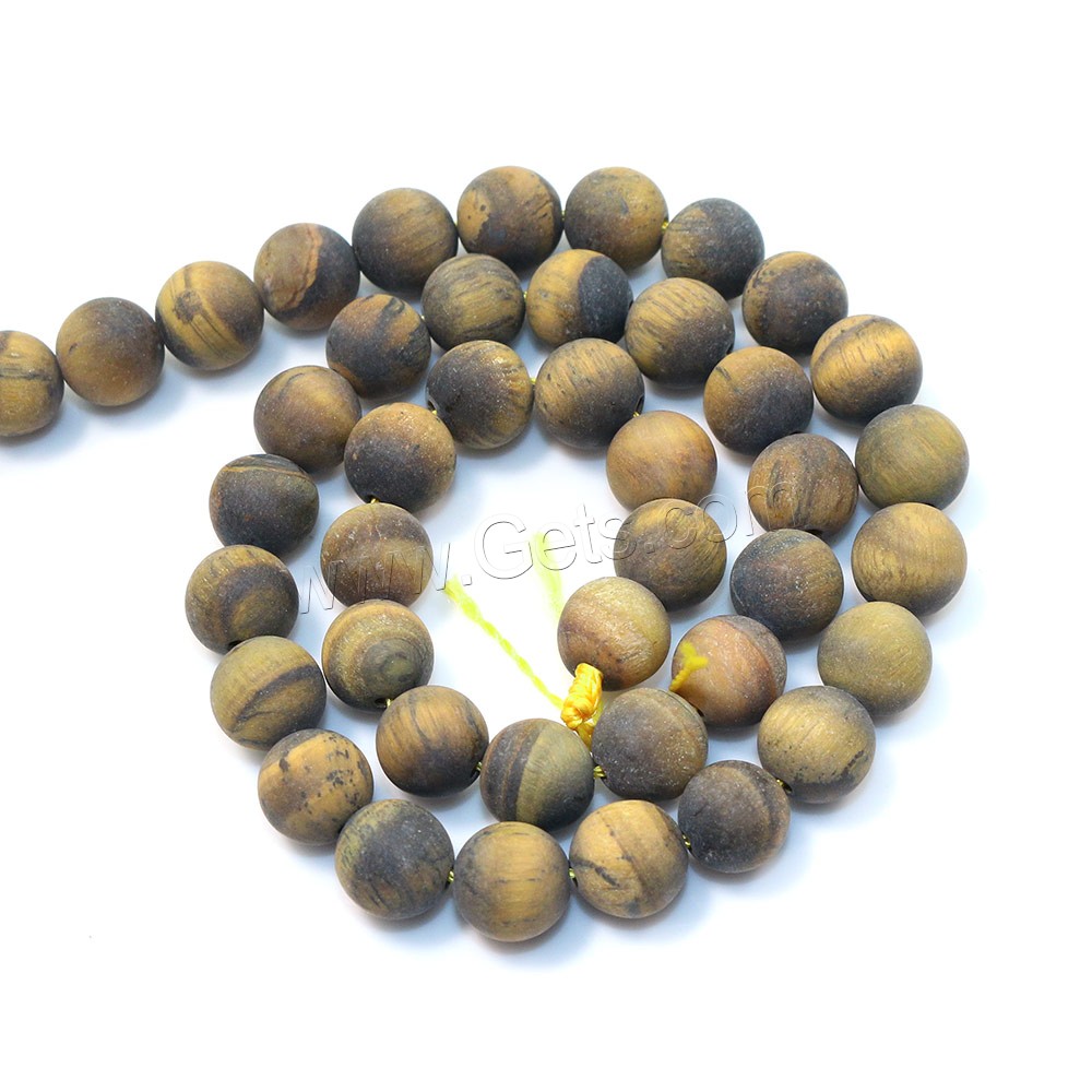 Tiger Eye Beads, Round, natural, different size for choice & frosted, Grade AB, Hole:Approx 1-1.5mm, Length:Approx 15 Inch, Sold By Strand