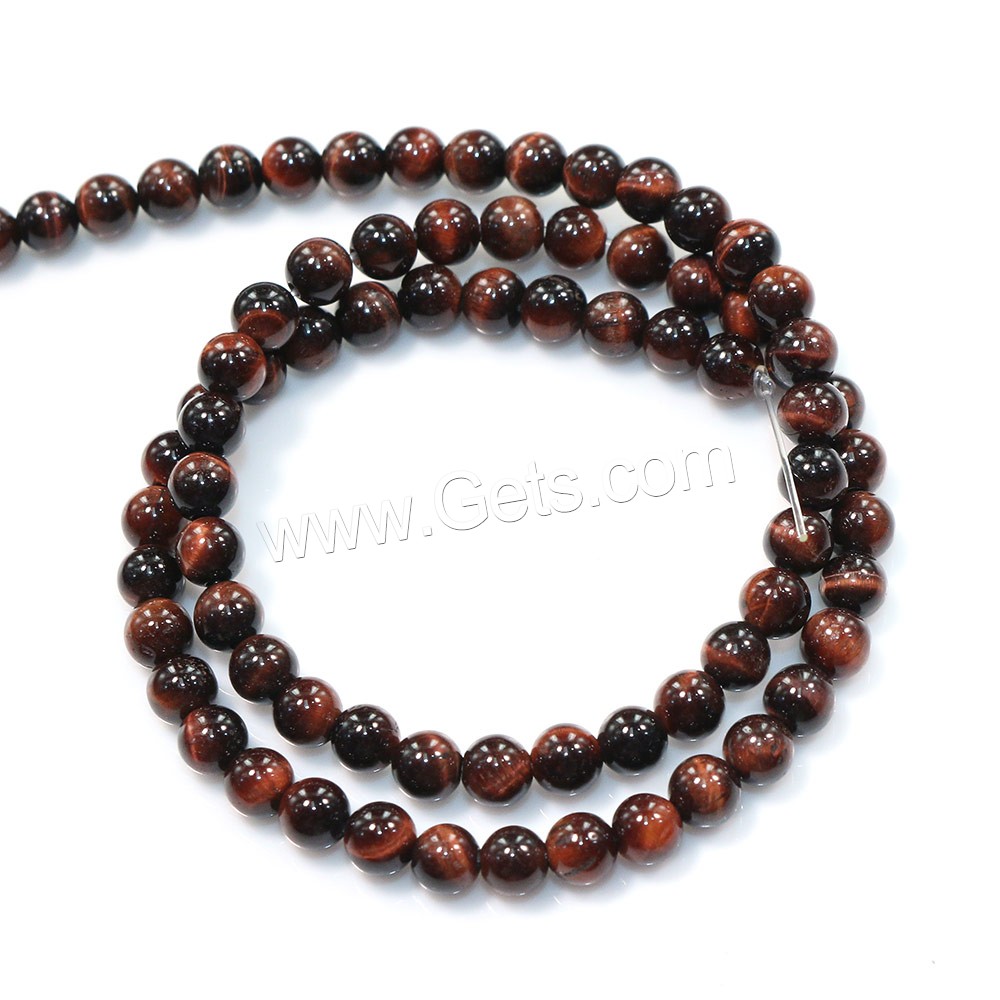 Tiger Eye Beads, Round, natural, different size for choice, coffee color, Grade A, Hole:Approx 0.5-1.5mm, Length:Approx 15.5 Inch, Sold By Strand