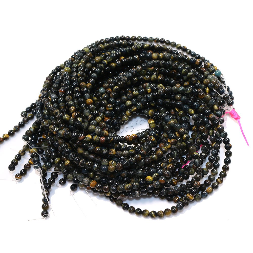 Tiger Eye Beads, Round, natural, different size for choice, mixed colors, Grade A, Hole:Approx 0.4-1mm, Length:Approx 15.5 Inch, Sold By Strand