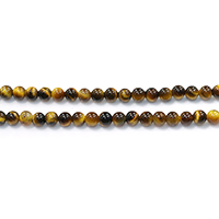 Tiger Eye Beads, Round, natural Grade A Approx 0.2-1.5mm Approx 15.5 Inch 