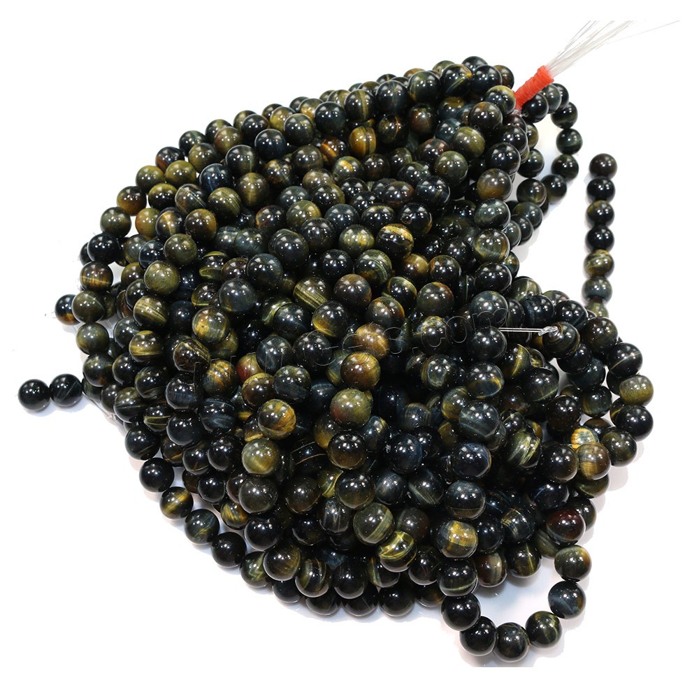 Tiger Eye Beads, Round, natural, different size for choice, mixed colors, Grade AB, Hole:Approx 1-1.5mm, Length:Approx 15 Inch, Sold By Strand