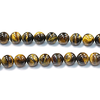 Perles d'Oeil de tigre, Rond, naturel, normes différentes pour le choix, Niveau AB Environ 0.5-1.5mm Environ 15.5 pouce, Vendu par brin