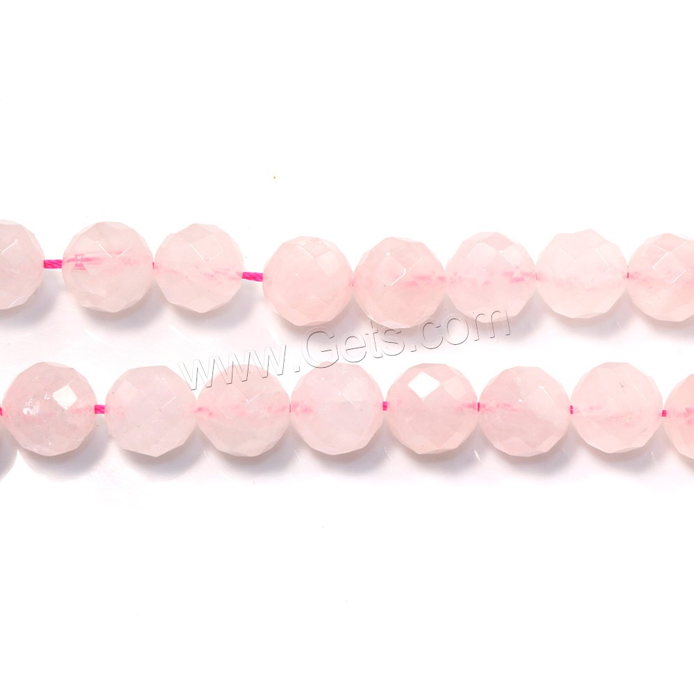 Natürliche Rosenquarz Perlen, rund, verschiedene Größen vorhanden & facettierte, Bohrung:ca. 0.1-1mm, Länge:ca. 15.5 ZollInch, verkauft von Strang