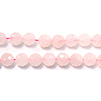Perles en Quartz Rose naturel, Rond, normes différentes pour le choix & facettes Environ 0.1-1mm Environ 15.5 pouce, Vendu par brin