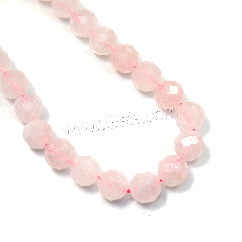 Natural Rose Quartz Beads, Round, different size for choice & faceted, Hole:Approx 0.1-1mm, Length:Approx 15.5 Inch, Sold By Strand