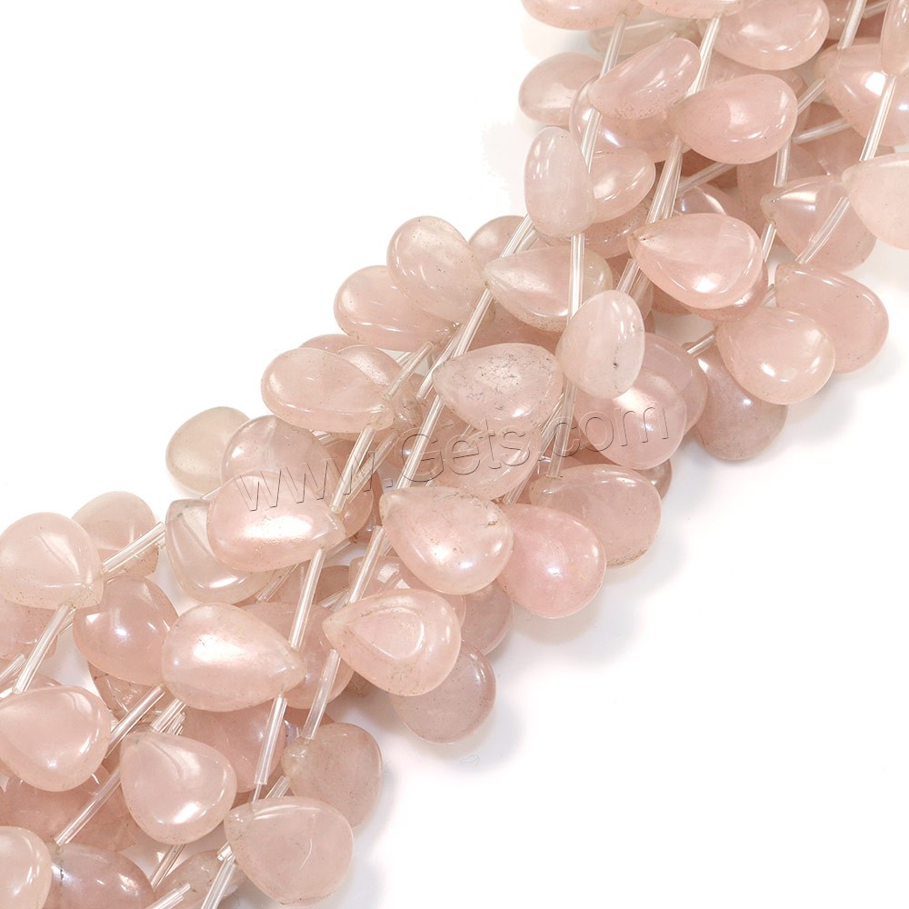 Natürliche Rosenquarz Perlen, Tropfen, verschiedene Größen vorhanden, Bohrung:ca. 0.5-1.5mm, Länge:ca. 17 ZollInch, verkauft von Strang