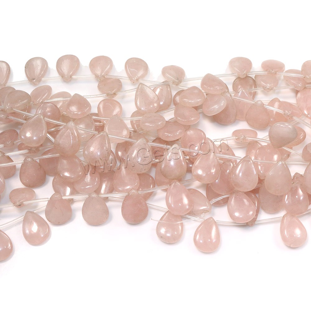 Perles en Quartz Rose naturel, larme, normes différentes pour le choix, Trou:Environ 0.5-1.5mm, Longueur:Environ 17 pouce, Vendu par brin