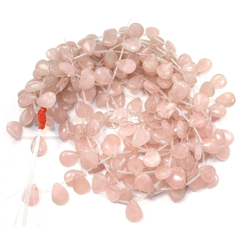 Natural Rose Quartz Beads, Teardrop, different size for choice, Hole:Approx 0.5-1.5mm, Length:Approx 17 Inch, Sold By Strand