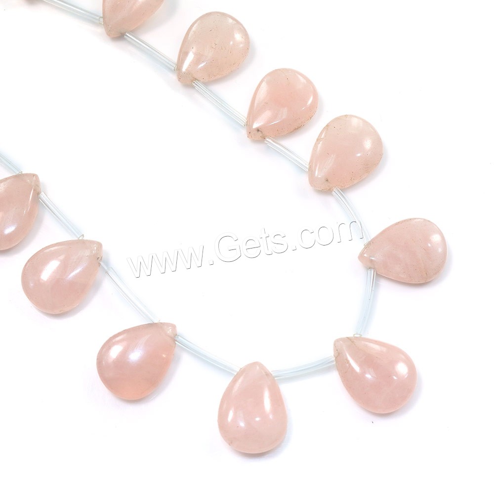 Natürliche Rosenquarz Perlen, Tropfen, verschiedene Größen vorhanden, Bohrung:ca. 0.5-1.5mm, Länge:ca. 17 ZollInch, verkauft von Strang