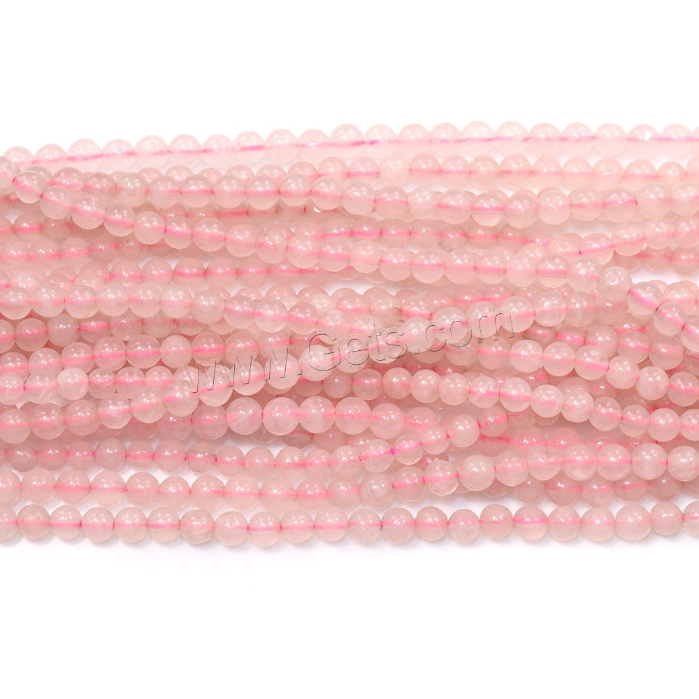 Natural Rose Quartz Beads, Round, different size for choice, Hole:Approx 0.1-1mm, Length:Approx 14 Inch, Sold By Strand