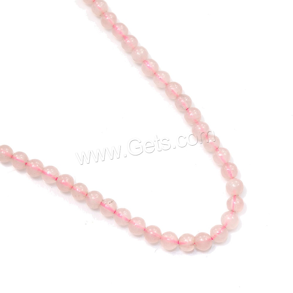 Natural Rose Quartz Beads, Round, different size for choice, Hole:Approx 0.1-1mm, Length:Approx 14 Inch, Sold By Strand