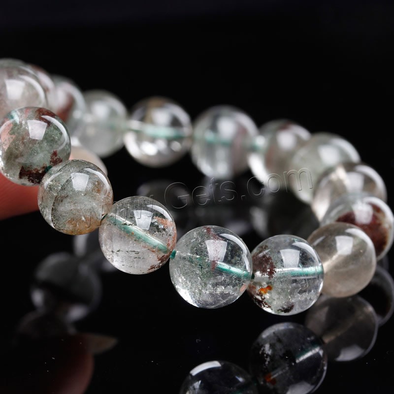 Unisex Bracelet, Phantom Quartz, Round, natural, different size for choice, Length:Approx 6.5 Inch, Sold By Strand