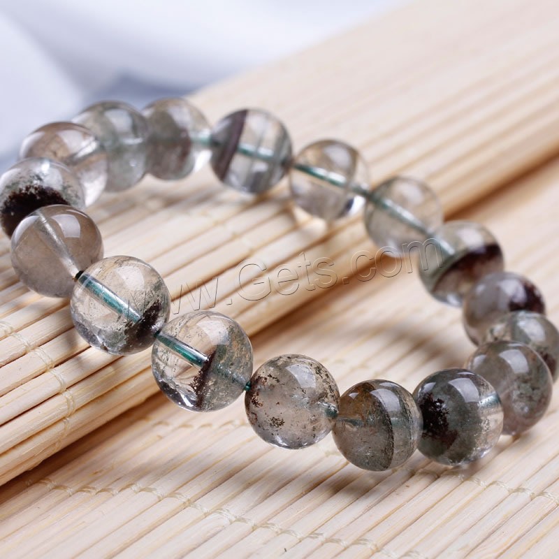 Unisex Bracelet, Phantom Quartz, Round, natural, different size for choice, Length:Approx 6.5 Inch, Sold By Strand