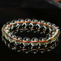 Gelbquarz Perlen Armband, rund, natürlich, verschiedene Größen vorhanden & für Frau, Länge:ca. 6.5 ZollInch, verkauft von Strang