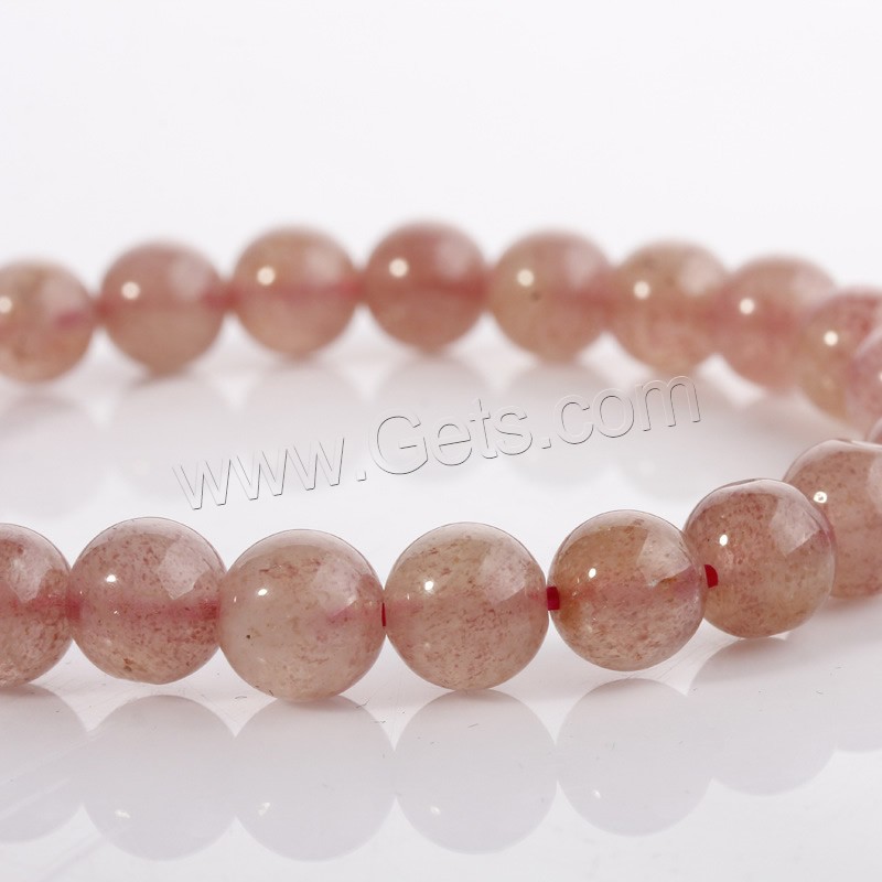 Strawberry Quartz Bracelet, Round, natural, different size for choice & for woman, Length:Approx 6.5 Inch, Sold By Strand