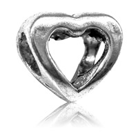 Zinc Alloy European Beads, Heart, antique silver color plated, without troll, lead & cadmium free Approx 4-4.5mm 