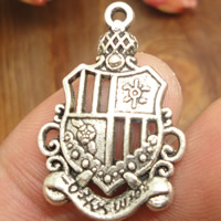 Zinc Alloy Jewelry Pendants, Shield, antique silver color plated, lead & cadmium free Approx 1.5mm 