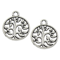 Zinc Alloy Jewelry Pendants, Tree, antique silver color plated, lead & cadmium free Approx 1.5mm 