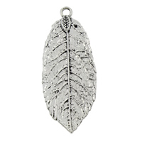 Zinc Alloy Leaf Pendants, antique silver color plated, lead & cadmium free Approx 1.5mm 